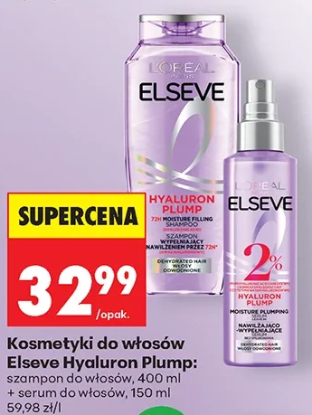 Kosmetyki do włosów Elseve Hyaluron Plump: szampon do włosów, 400 ml + serum do włosów, 150 ml 550 ml