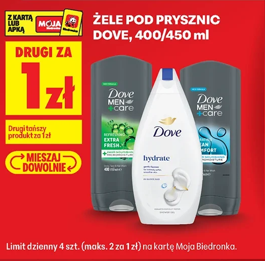 Żele pod prysznic Dove, 400/450 ml