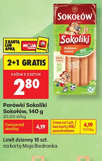 Parówki Sokoliki Sokołów 140 g