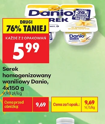 Danio Serek homogenizowany waniliowy 4 × 150 g