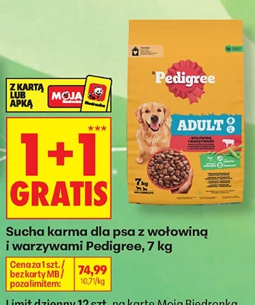 Pedigree Sucha karma dla psa z wołowiną i warzywami 7 kg