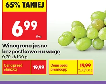 Winogrono jasne bezpestkowe na wagę 1 kg