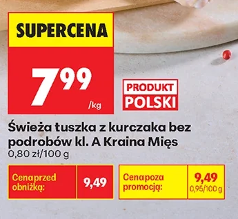 Kraina Mięs Świeża tuszka z kurczaka bez podrobów kl. A 1 kg