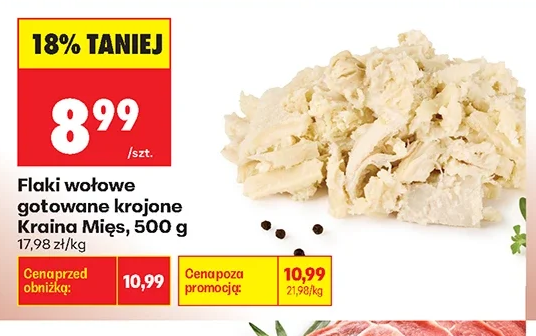 Kraina Mięs Flaki wołowe gotowane krojone 500 g