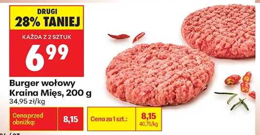 Kraina Mięs Burger wołowy 200 g