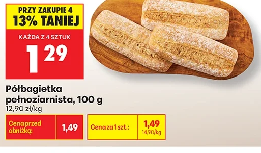 Półbagietka pełnoziarnista 100 g