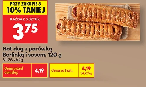 Berlinki Hot dog z parówką z sosem 120 g