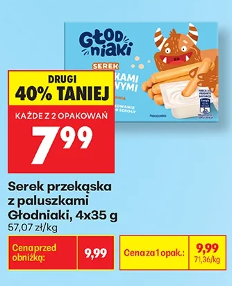 Głodniaki Serek przekąska z paluszkami 4 × 35 g