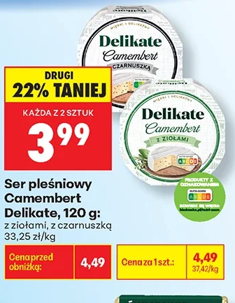Delikate Ser pleśniowy Camembert 120 g