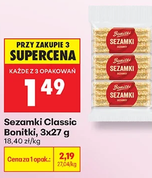 Bonitki Sezamki Classic 3 × 27 g