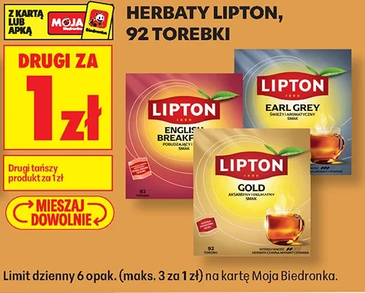 Herbaty Lipton, 92 torebki