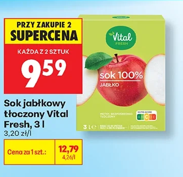 Vital Sok jabłkowy tłoczony Fresh 3 l