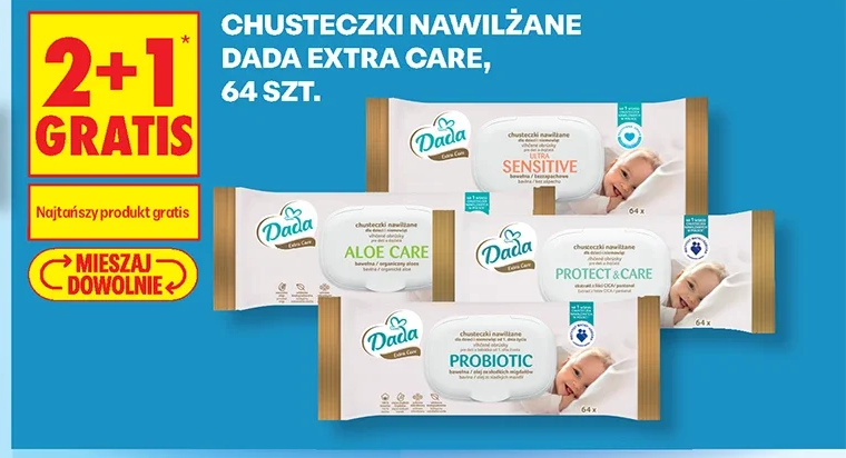 Chusteczki nawilżane Dada Extra Care, 64 szt.