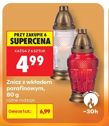 Znicz z wkładem parafinowym 80 g