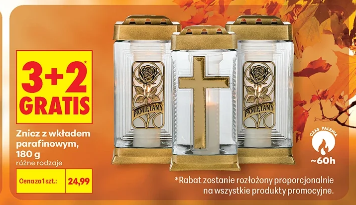 Znicz z wkładem parafinowym 180 g