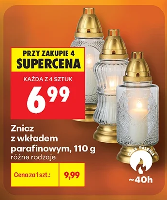 Znicz z wkładem parafinowym 110 g