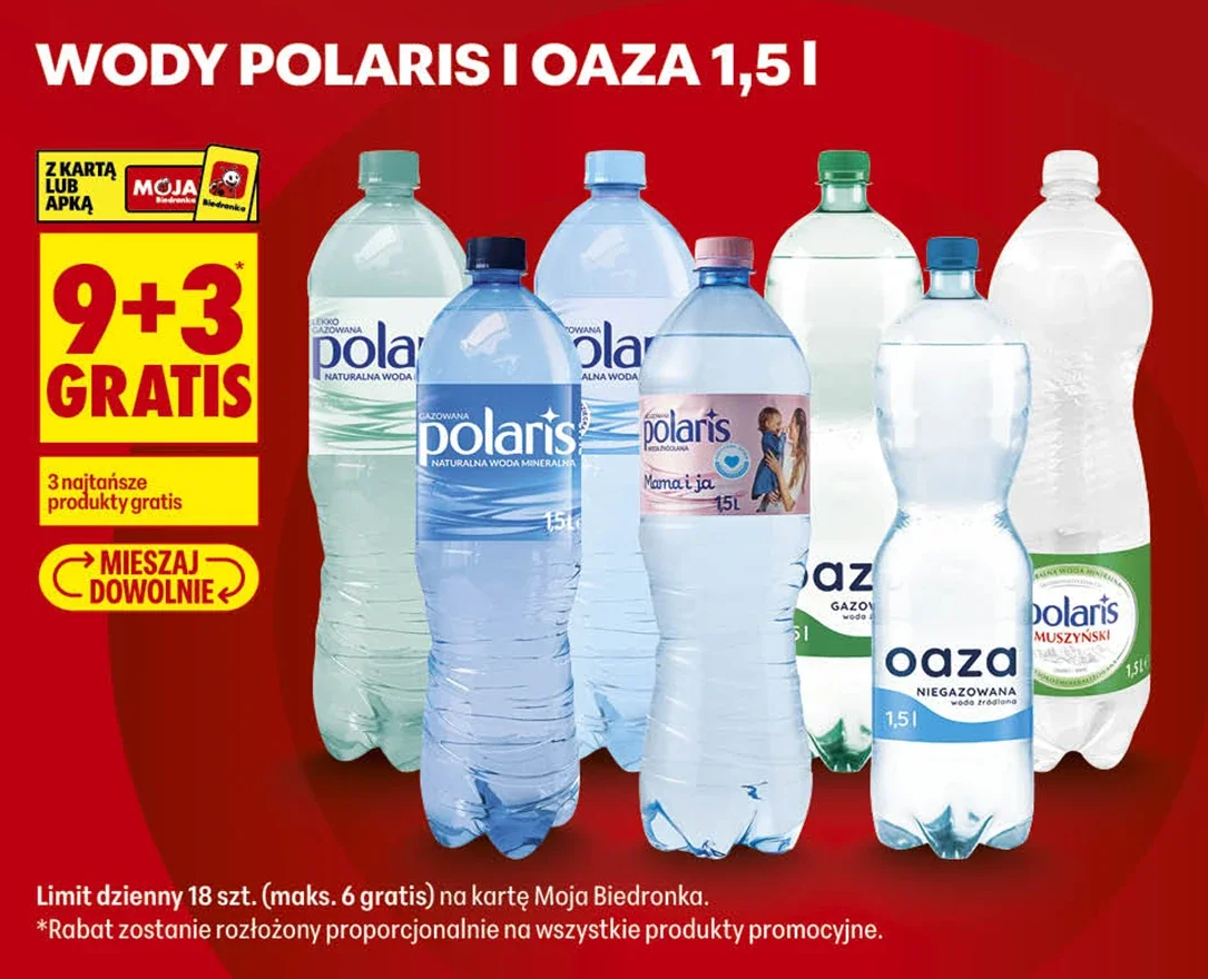 Wody Polaris i Oaza 1,5 l