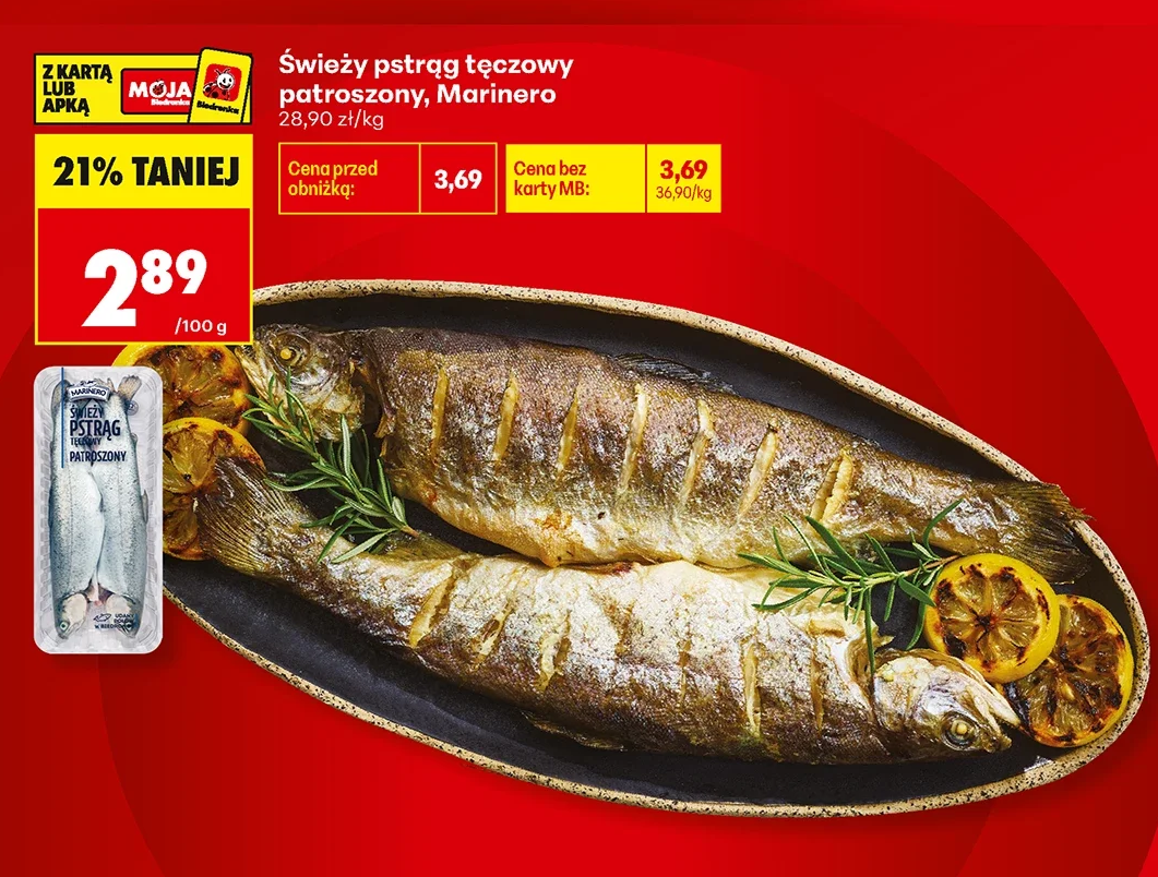 Marinero Świeży pstrąg tęczowy patroszony 1 kg
