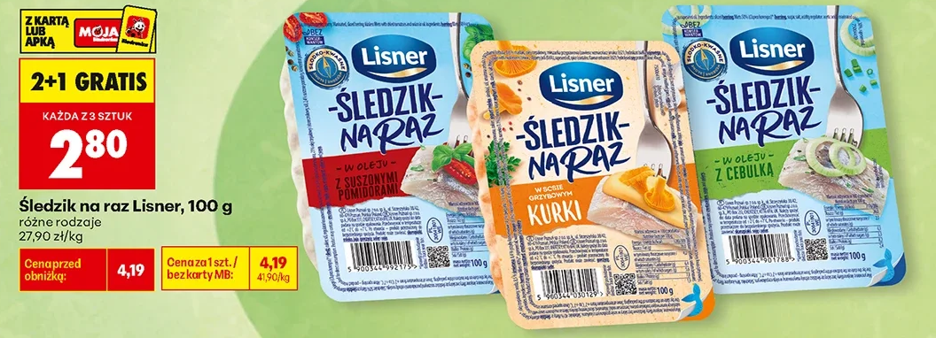 Lisner Śledzik na raz 100 g