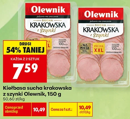 Olewnik Kiełbasa sucha krakowska z szynki 150 g