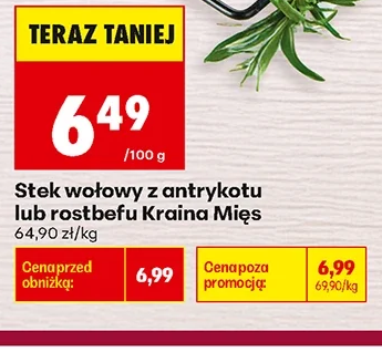 Kraina Mięs Stek wołowy z antrykotu lub rostbefu 1 kg