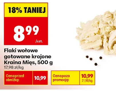 Kraina Mięs Flaki wołowe gotowane krojone 500 g