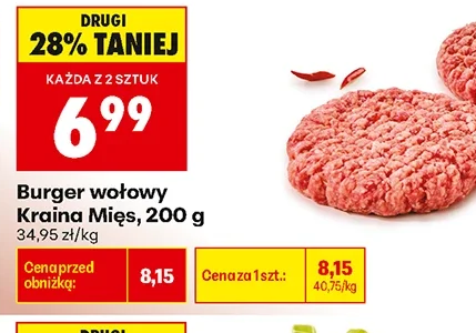 Kraina Mięs Burger wołowy 200 g
