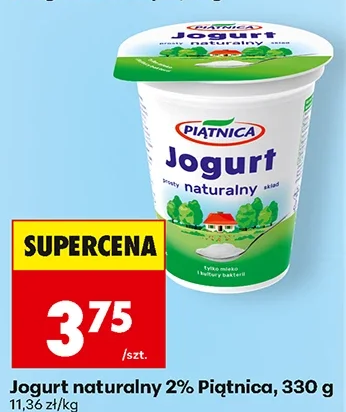 Piątnica Jogurt naturalny 2% 330 g