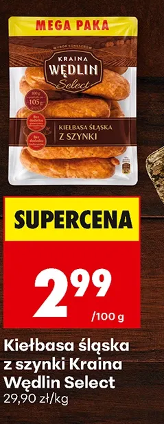 Kraina Wędlin Kiełbasa śląska z szynki Select 100 g