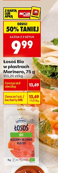 Marinero Łosoś Bio w plastrach 75 g