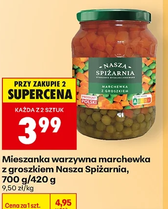 Nasza Spiżarnia Mieszanka warzywna marchewka z groszkiem 700 g