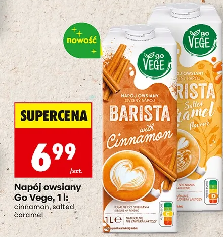 Napój owsiany Go Vege, 1 l: cinnamon, salted caramel