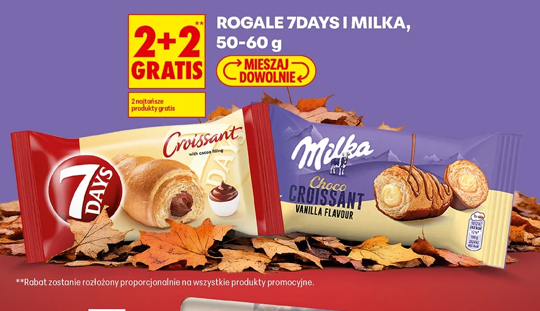 Rogale 7Days i Milka, 50–60 g