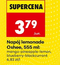 Oshee Napój lemoniade; mango-pineapple-lemon, blueberry-blackcurrant 555 ml