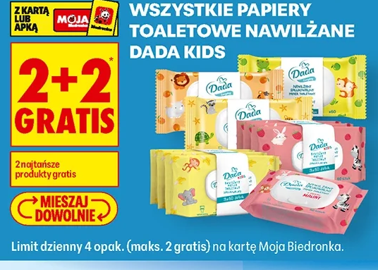 Wszystkie papiery toaletowe nawilżane Dada Kids