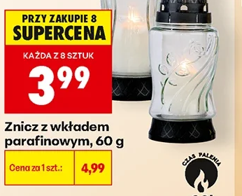 Znicz z wkładem parafinowym 60 g