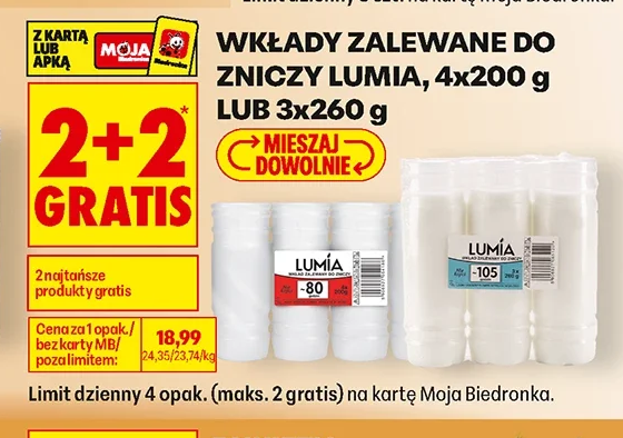Lumia Wkłady zalewane do zniczy 4 × 200 g