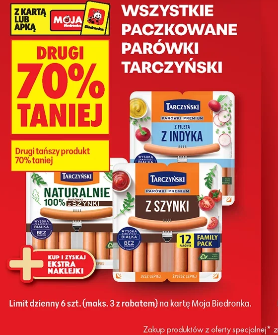 Wszystkie paczkowane parówki Tarczyński