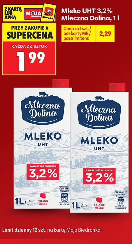 Mleczna Dolina Mleko UHT 3,2% 1 l