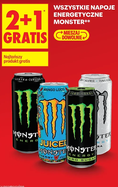 Wszystkie napoje energetyczne Monster