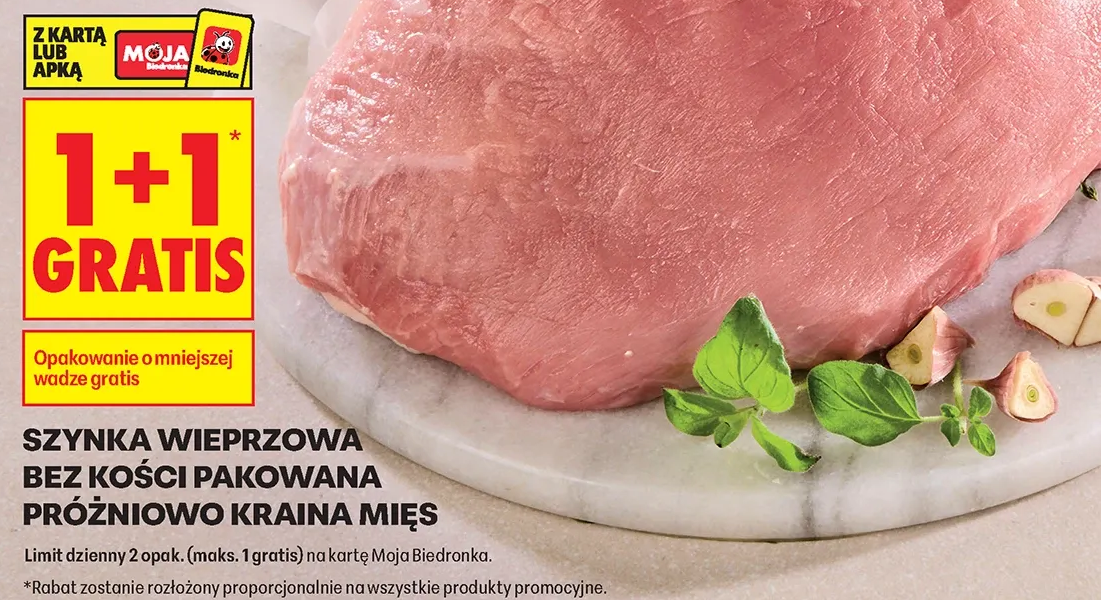 Szynka wieprzowa bez kości pakowana próżniowo Kraina Mięs