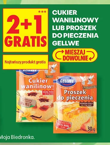 Cukier wanilinowy lub proszek do pieczenia Gellwe