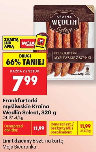 Kraina Wędlin Frankfurterki myśliwskie Select 320 g