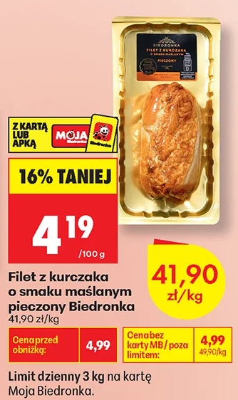 Biedronka Filet z kurczaka o smaku maślanym pieczony 1 kg