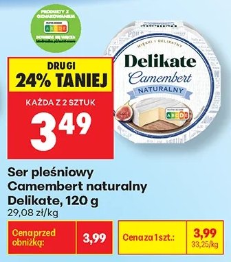 Delikate Ser pleśniowy Camembert naturalny 120 g