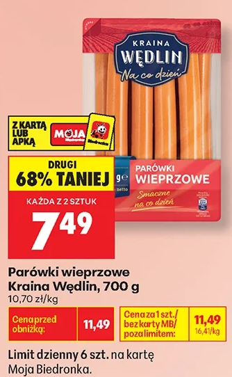 Kraina Wędlin Parówki wieprzowe 700 g