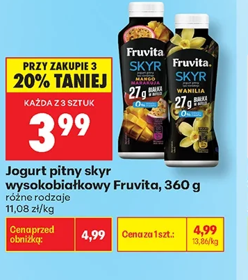 Fruvita Jogurt pitny skyr wysokobiałkowy 360 g