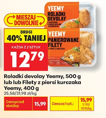 Yeemy Roladki devolay lub lub Filety z piersi kurczaka 500 g