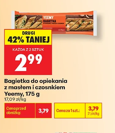 Yeemy Bagietka do opiekania z masłem i czosnkiem 175 g