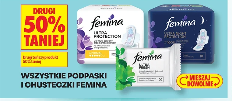 Wszystkie podpaski i chusteczki Femina